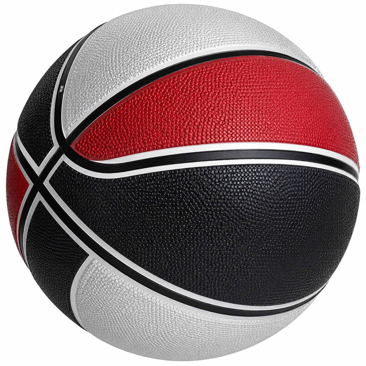 Ballon de basket tricolore Rouge, Noir et Blanc