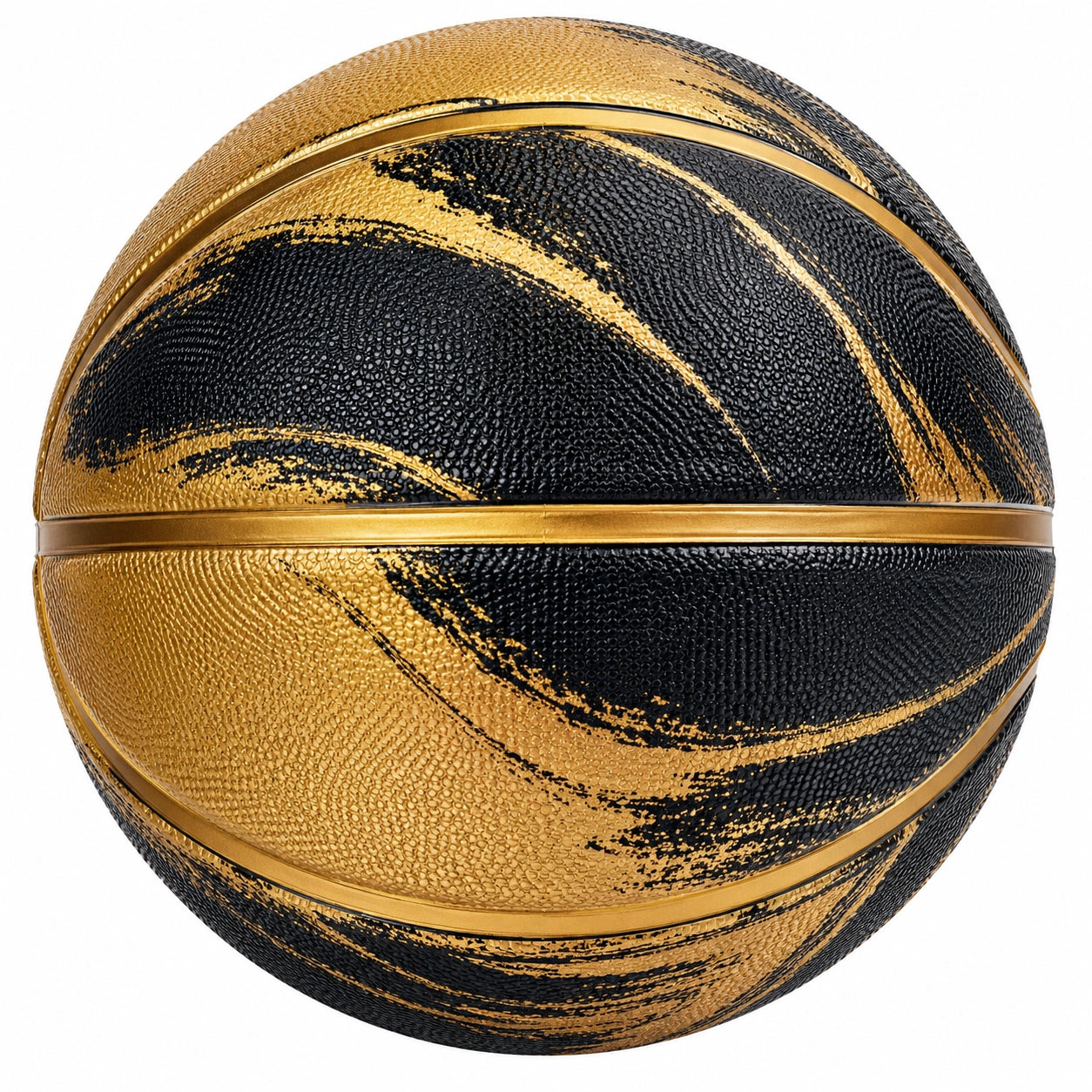 Ballon de basketball noir et doré avec motif unique