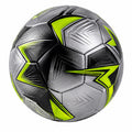 Ballon de football taille 5 noir, argent et jaune