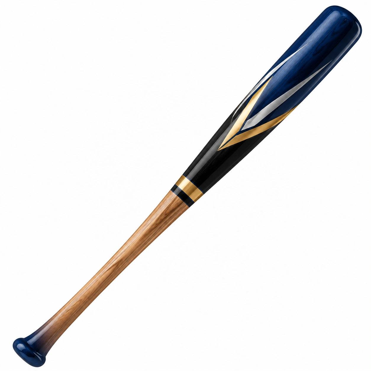 Batte de Baseball en Bois Noir et Bleu - Longueur 85 cm