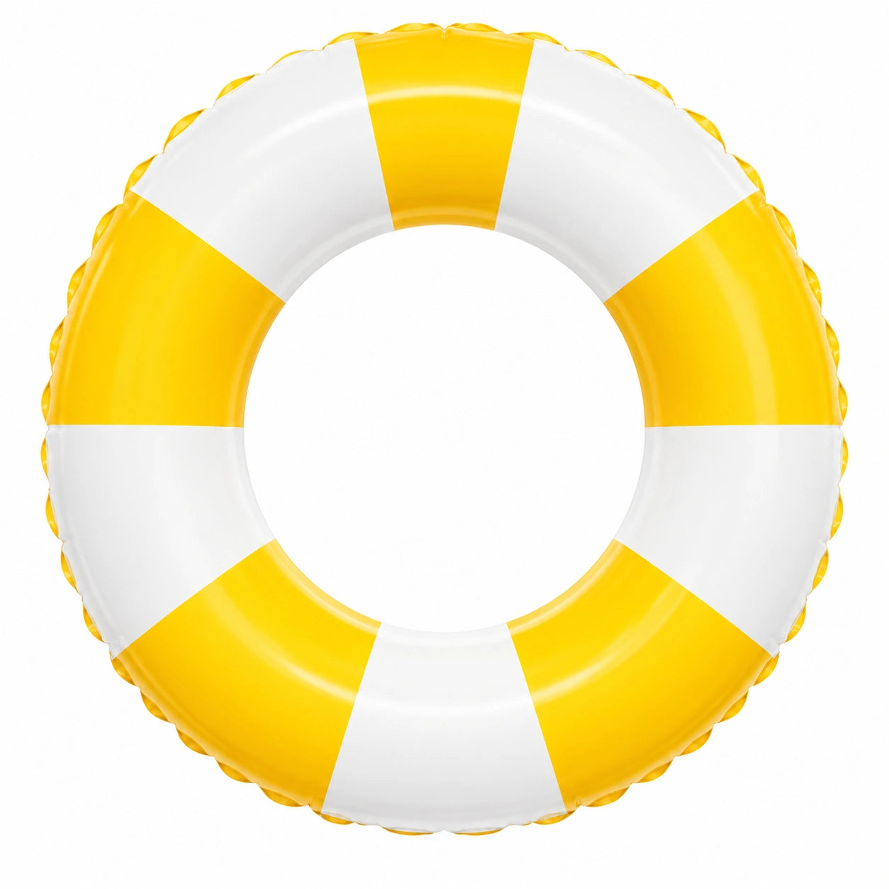 Bouée Gonflable Piscine Rayée Jaune et Blanche