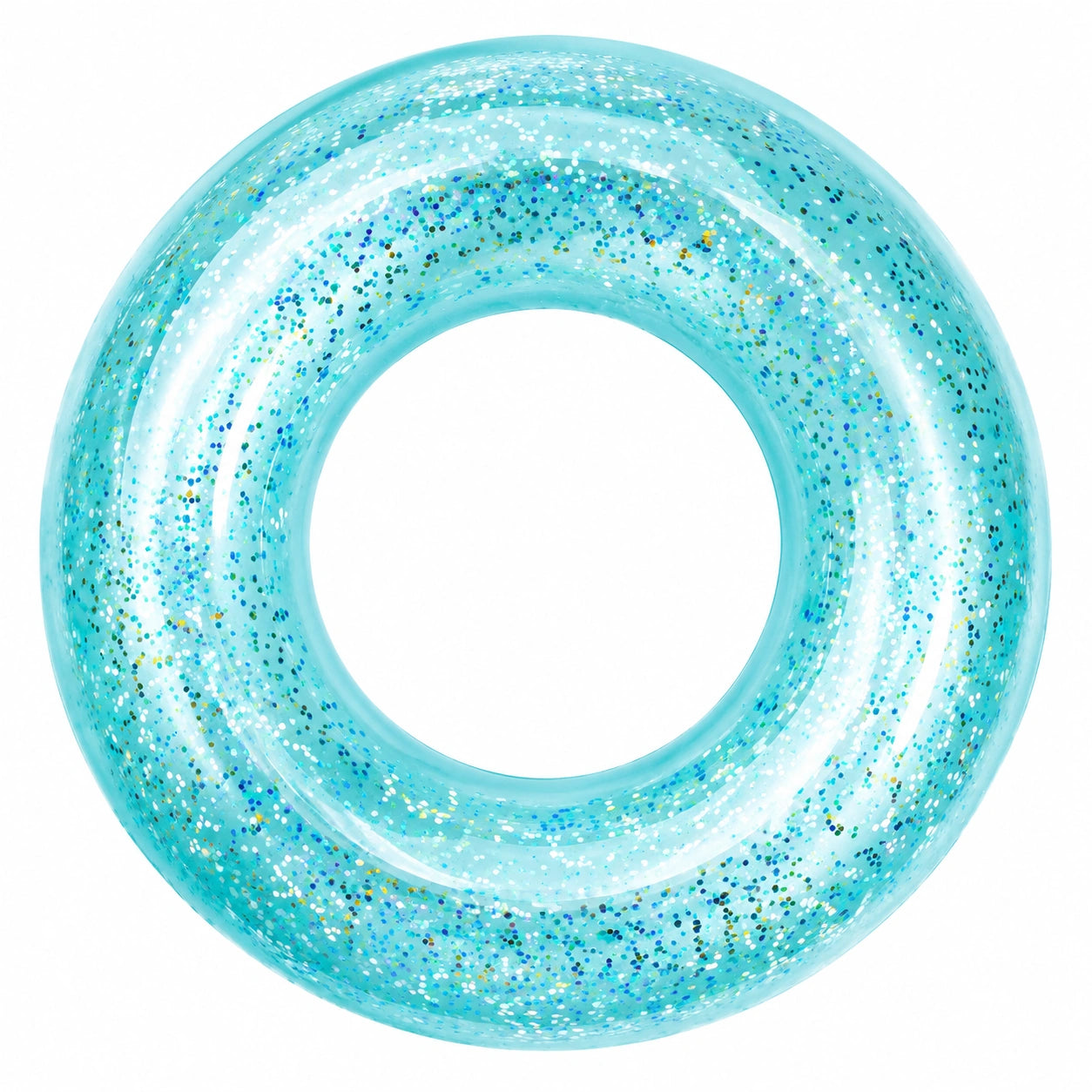 Bouée Gonflable Pailletée Bleu Scintillant Ø90cm