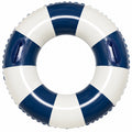 Bouée Gonflable de Natation Rayée Bleu et Blanc avec Poignées