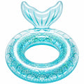 Bouée Gonflable Queue de Sirène Pailletée - Bleu Transparent