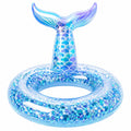 Bouée gonflable sirène avec paillettes bleues scintillantes