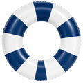 Bouée gonflable ronde bleu et blanc à rayures
