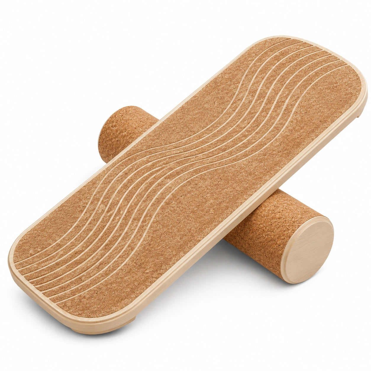 Planche d'équilibre beige avec rouleau pour entraînement