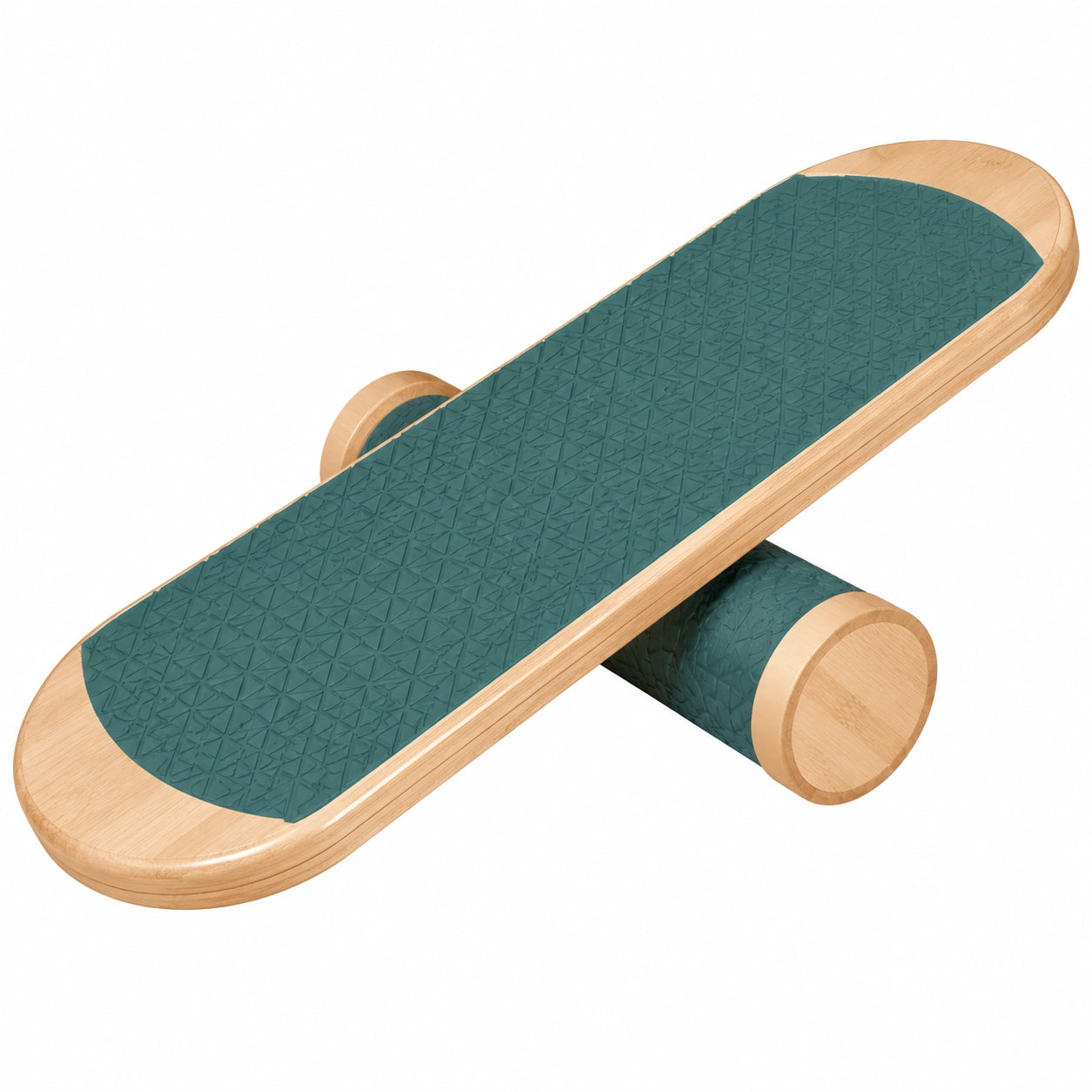 Planche d'équilibre vert et naturel avec rouleau